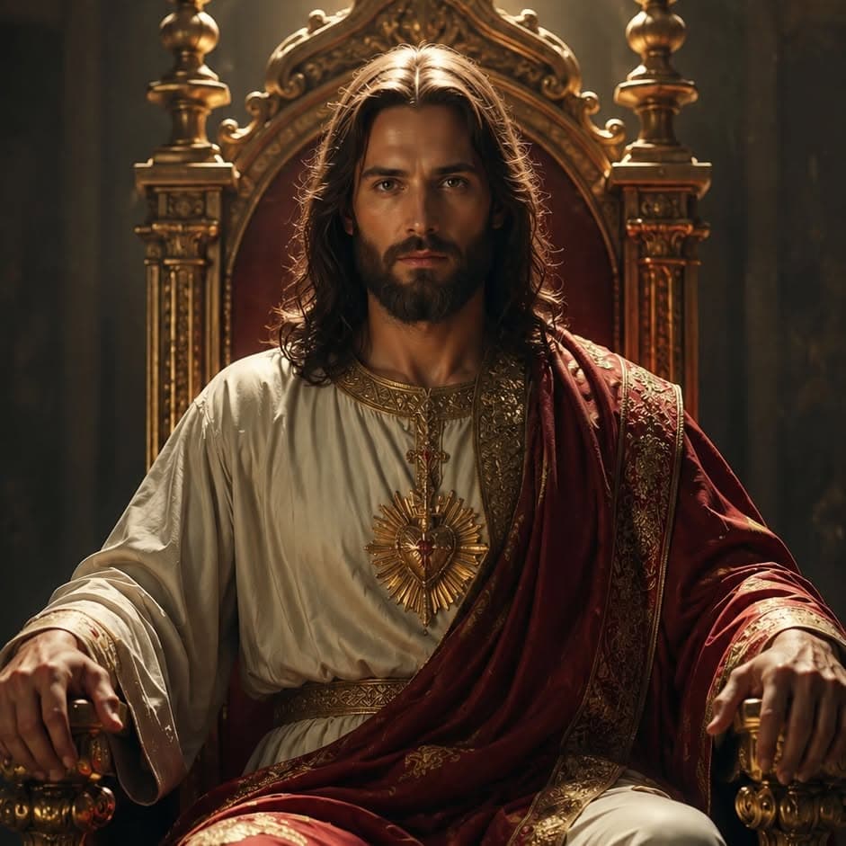 Jesus Christ seated on a throne